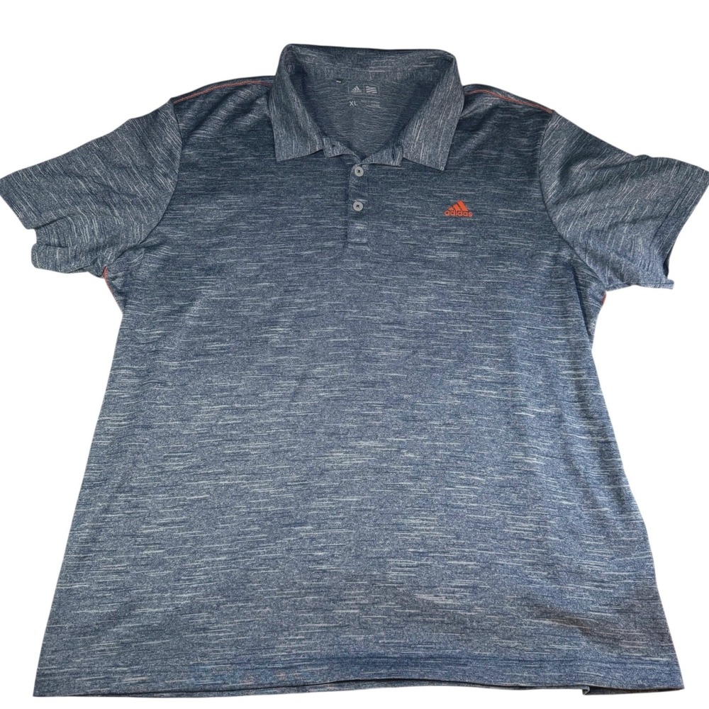 Adidas Polo Shirt Mens XL Blue Space Dye Short Sleeve Golf Top BC6581